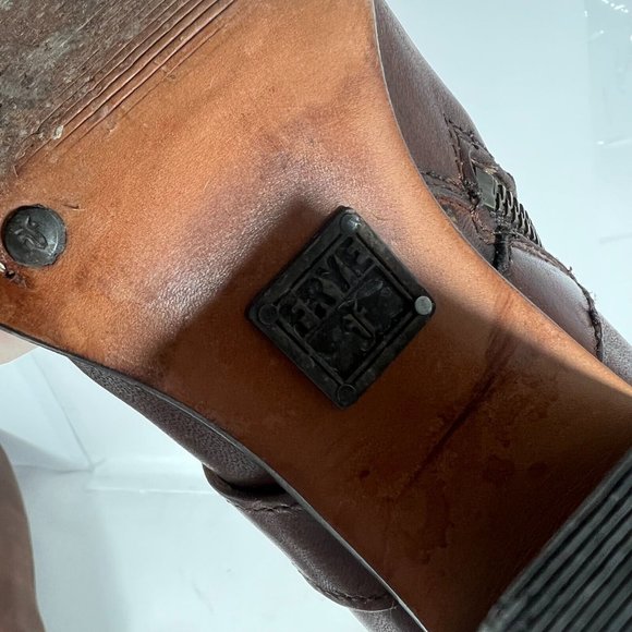 Frye Womens Julia 77435 Brown Leather Zipper Equestrian Riding Boots Size 7 B - Picture 9 of 11